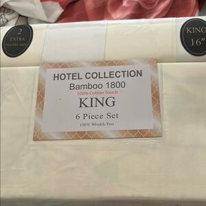 Hotel Collection Bamboo 1800 King Bedding Set - Cream